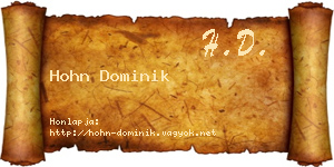 Hohn Dominik névjegykártya